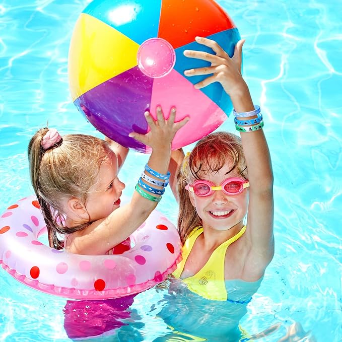 48 Pieces Shark Party Favors Shark Wristbands Shark Birthday Party Bracelets Shark Silicone Wristbands for Shark Themed Parties, Deep Ocean Parties, Under The Sea Clubs, Team Building Activities