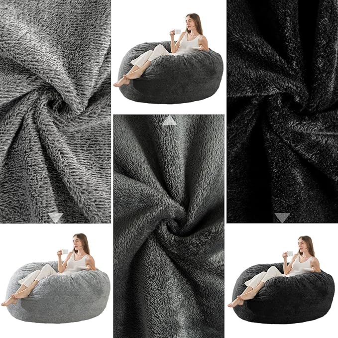 Big Huge Giant Bean Bag Chair Cover for Adults, (No Filler) Machine Washable Covers Bean Bag Chairs in Multiple Sizes and Colors Giant Foam-Filled Furniture Filled Furniture (Wine Red, 7FT)