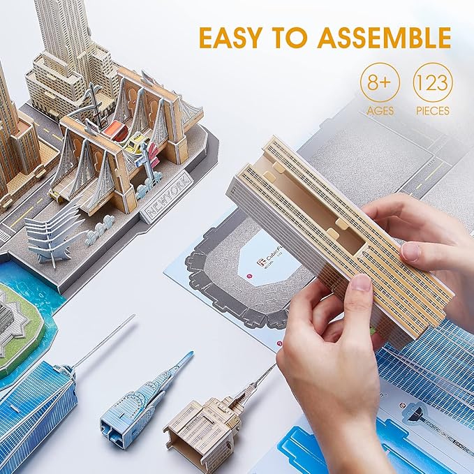 3D Puzzles for Kids Ages 8-10 Arts Crafts for Kids Ages 8-12 New York Cityline 3D Architecture Crafts for Girls Ages 8-12, Toys Gifts for 8 Year Old Girls Gifts for 10 Year Old Girl Building Model