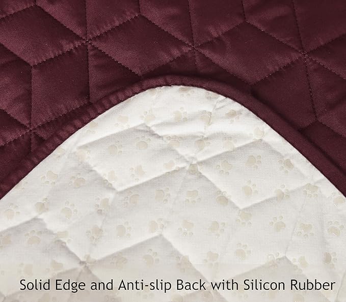 Ameritex Couch Sofa Slipcover 100% Waterproof Nonslip Quilted Furniture Protector Slipcover for Dogs, Children, Pets Sofa Slipcover Machine Washable (Burgundy, 78'')