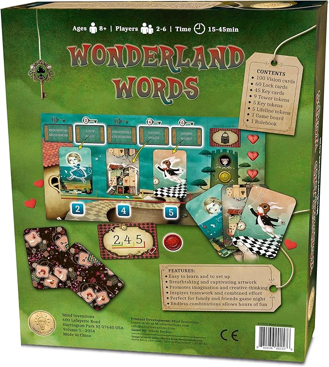 Alice in Wonderland Words | Game of Words and Imagination for The Whole Family | Engaging, Cooperative, and Creative | Ages 8+ | 2-6 Players | 15-45min Playtime
