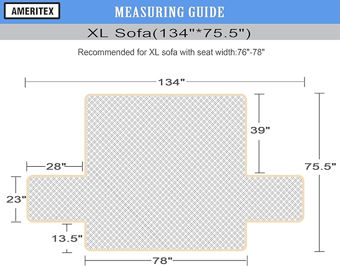 Ameritex Couch Sofa Slipcover 100% Waterproof Nonslip Quilted Furniture Protector Slipcover for Dogs, Children, Pets Sofa Slipcover Machine Washable (Dark Grey, 78")