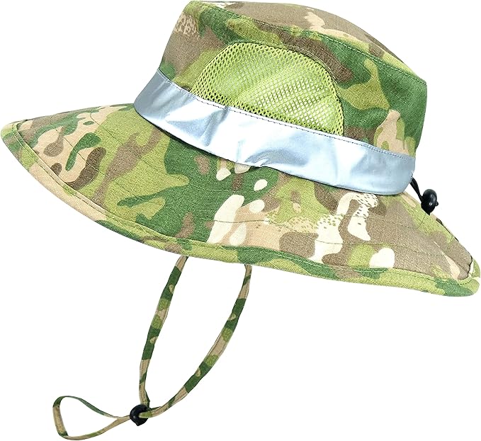 Kids Cargo Vest Set Camouflage Vest and Hat Youth S/M Fits Kids Size 4-7 (Camouflage (Hat and Vest), Small/Medium)