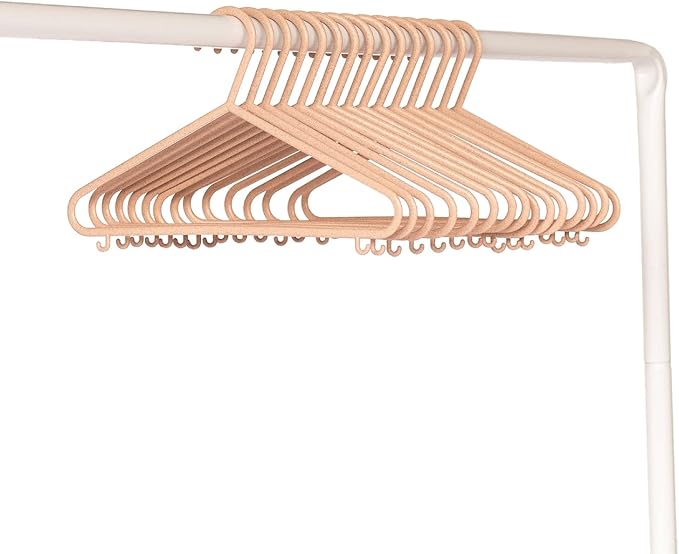 3 Sprouts Wheat Straw Plastic Hangers - 30-Pack Eco-Conscious Toddler Hangers for Child & Baby Clothes, Coats - Kid Closet Hangers Ideal for Small Girls, Boys, Children & Kids - Speckled Pink