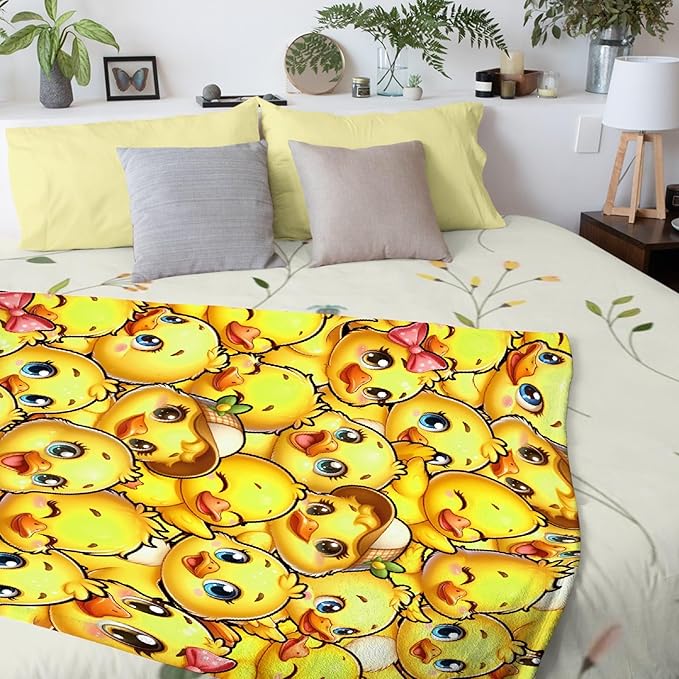 Little Yellow Ducks Adult duck Blanket Kids Funny Blanket Suitable for Bedroom Living Room bed sofa Crib Couch Chair outdoor All Season Items That Yellow Duck Lovers Will Love 40"x30"for Pets