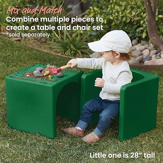 ECR4Kids Tri-Me 3-In-1 Cube Chair, Kids Furniture, Green