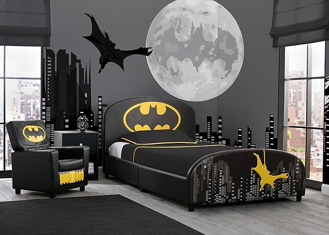 Delta Children Upholstered Twin Bed, DC Comics Batman