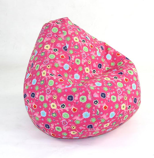 American Furniture Alliance Print Pure Bead Bean Bag Pink Flower, Child Large