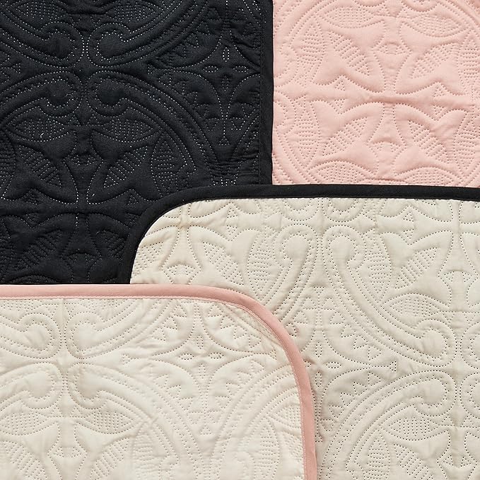 Reversible Recliner Chair Cover - Washable Slipcover Furniture Protector with Elastic Straps - Chair Cover for Dogs, Kids, and Pets - Quilted & Stitched Detail (Recliner, Dusty Rose / Taupe).