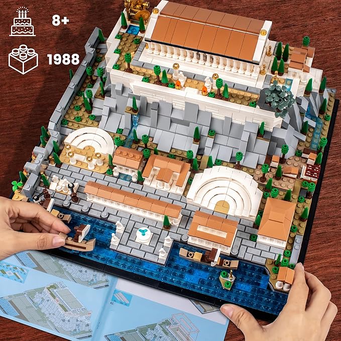 Architecture Acropolis Castle, Famous Landmark Architecture Athenian Acropolis Building Block Sets, Collectible Exhibition Architecture Model for Children and Adults