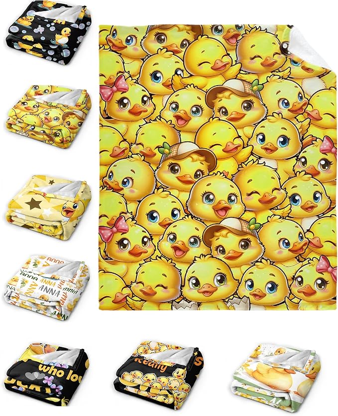 Little Yellow Ducks Adult duck Blanket Kids Funny Blanket Suitable for Bedroom Living Room bed sofa Crib Couch Chair outdoor All Season Items That Yellow Duck Lovers Will Love 50"x40"for Kid