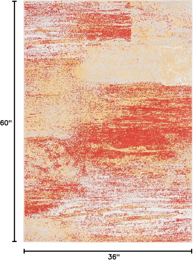 SAFAVIEH Adirondack Collection Accent Rug - 3' x 5', Rust & Gold, Modern Abstract Design, Non-Shedding & Easy Care, Ideal for High Traffic Areas in Entryway, Living Room, Bedroom (ADR112P)