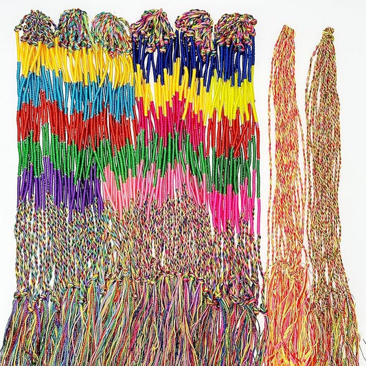 Allazone Handmade Braided Bracelets Assorted Colors Friendship Cords Thread Bracelets, Colorful String Thread Bracelets Friendship Cords Strand Bracelet for Party Favors Supplies