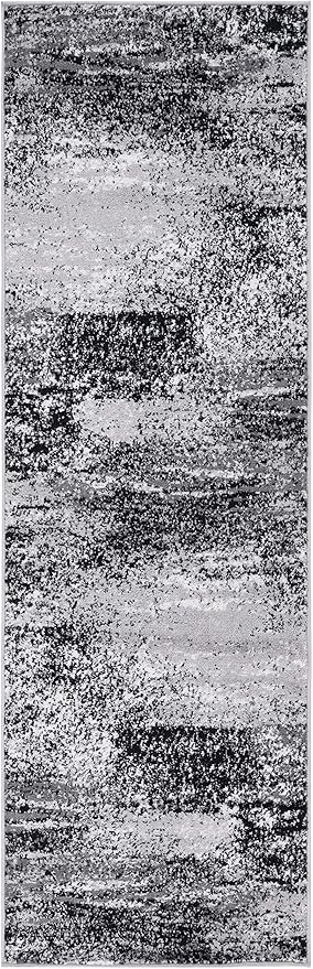 SAFAVIEH Adirondack Collection Runner Rug - 2'6" x 18', Silver & Multi, Modern Abstract Design, Non-Shedding & Easy Care, Ideal for High Traffic Areas in Living Room, Bedroom (ADR112G)