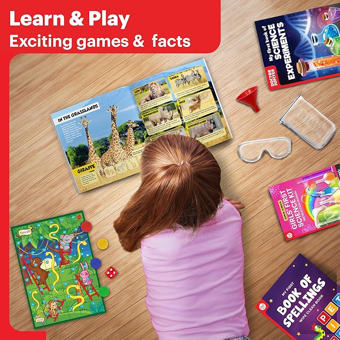 Doctor Jupiter Ultimate Gift Set for Girls| Set of Girl’s First Science Kit, Little Genius Kit for 4-6 Year Olds| Girl Christmas, Birthday Gifts| STEM Learning & Education Toys for Kids Ages 4,5,6