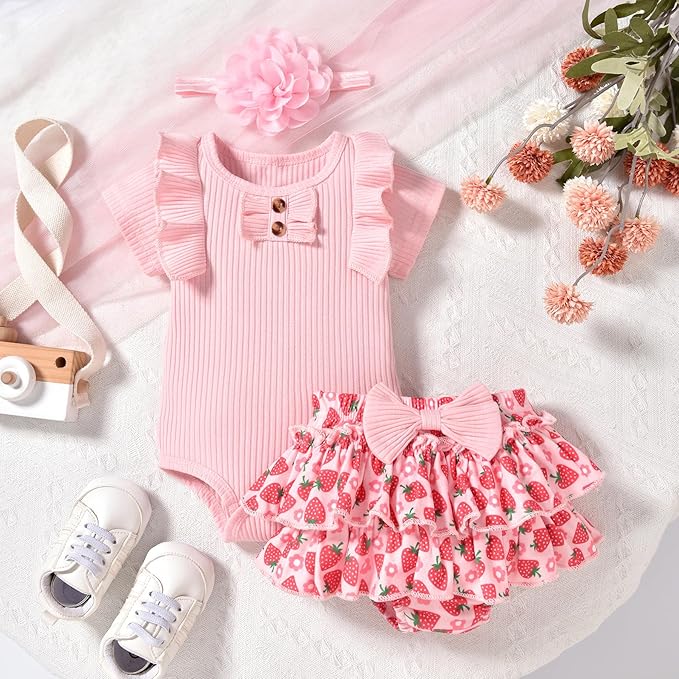 Aalizzwell Newborn Infant Baby Girls Summer Outfit