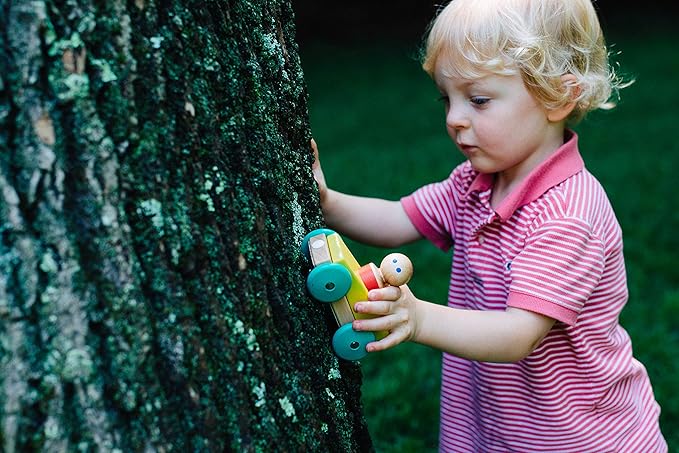 3 Piece Tegu Magnetic Racer Building Block Set, Purple