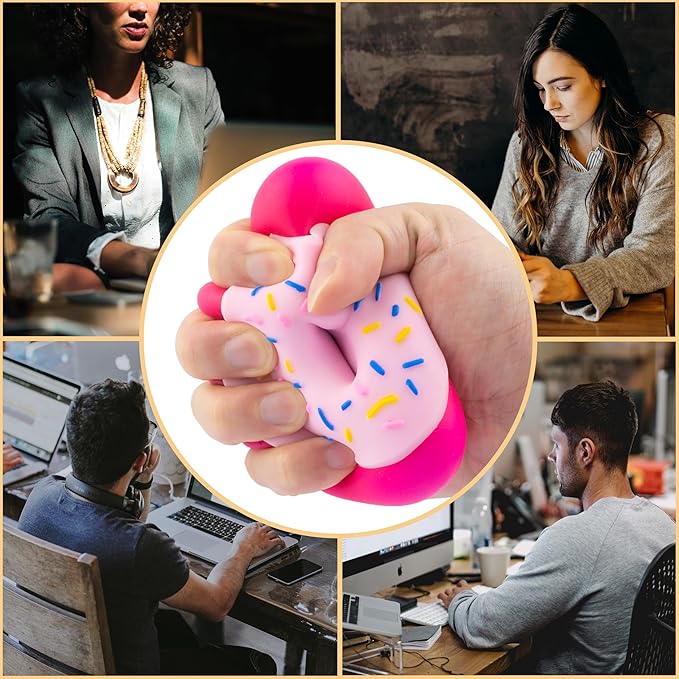 2PCS Rainbow Donut Squishy Toy, Stress Relief, Fun, and Cute Plaything Perfect for Birthday Gift and Decoration, Soft Squishy Party Favors for Kids Stress Relief Christmas Stocking Stuffers