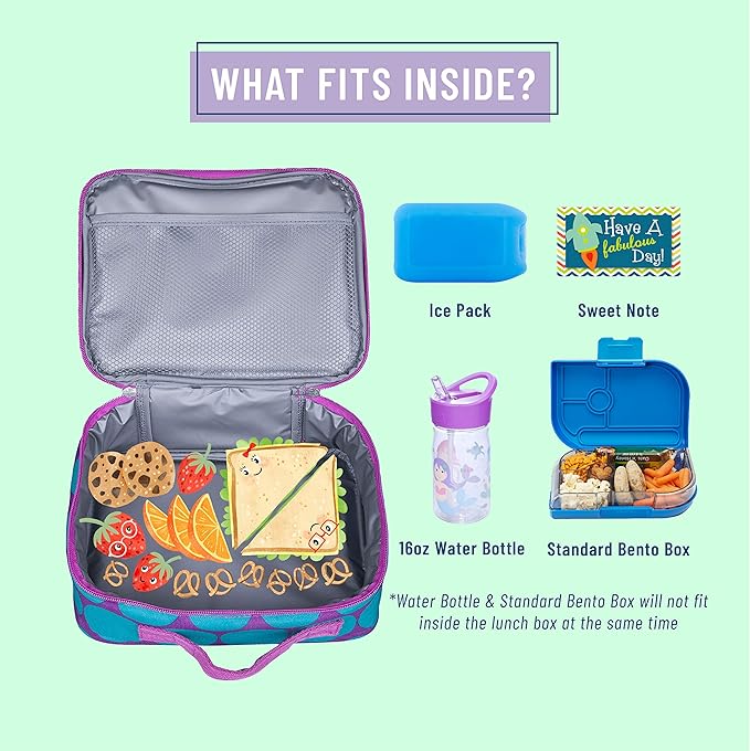 Wildkin Kids Insulated Lunch Box Bag for Boys & Girls, Reusable Kids Lunch Box is Perfect for Elementary, Ideal Size for Packing Hot or Cold Snacks for School & Travel Bento Bags (Big Dot Aqua)