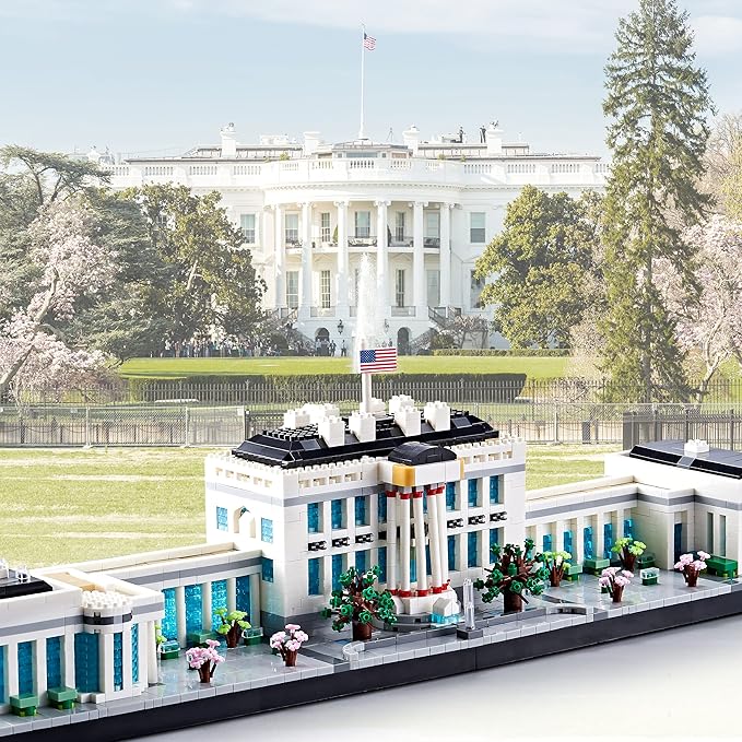 Architecture White House Modle Kit Micro Building Blocks Sets for Adults World Famous Landmark Collection Set U.S. Capital 3520 PCS for Teens 14+