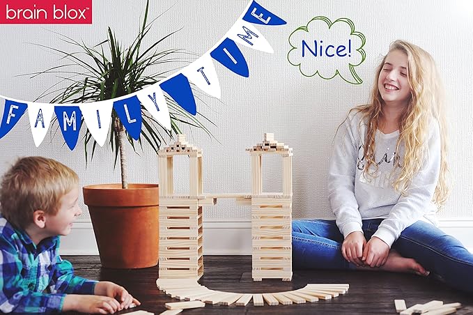 Natural Wooden Blocks for Kids Ages 4-8 - Montessori Blocks for Hands-on Learning - STEM and Architecture for Kids (100 Building Blocks)