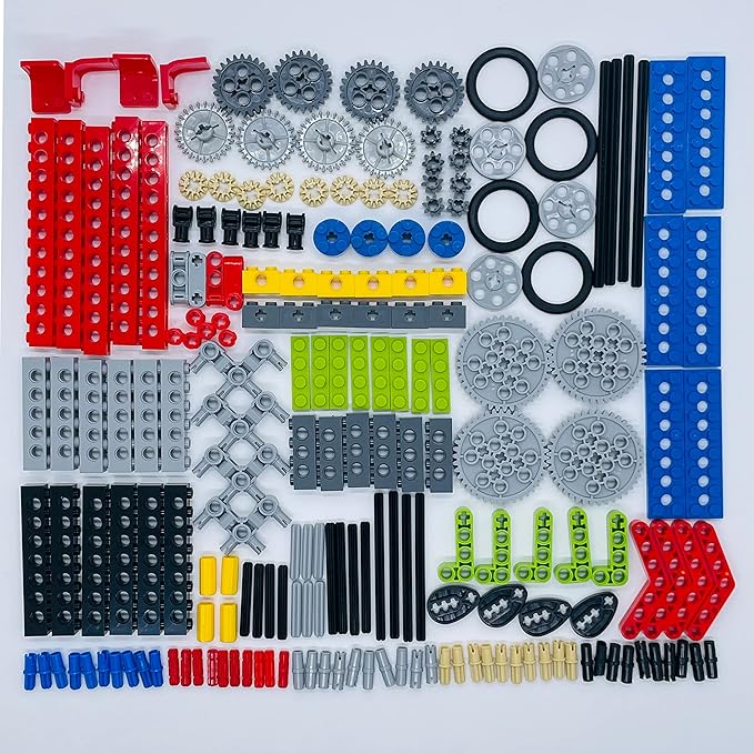 202 Pcs Building Blocks Parts Gear Chain Wheels Connectors Axle, Liftarm, Pins Accessories Brick Sets Toys Tight Fit with Major Brands…