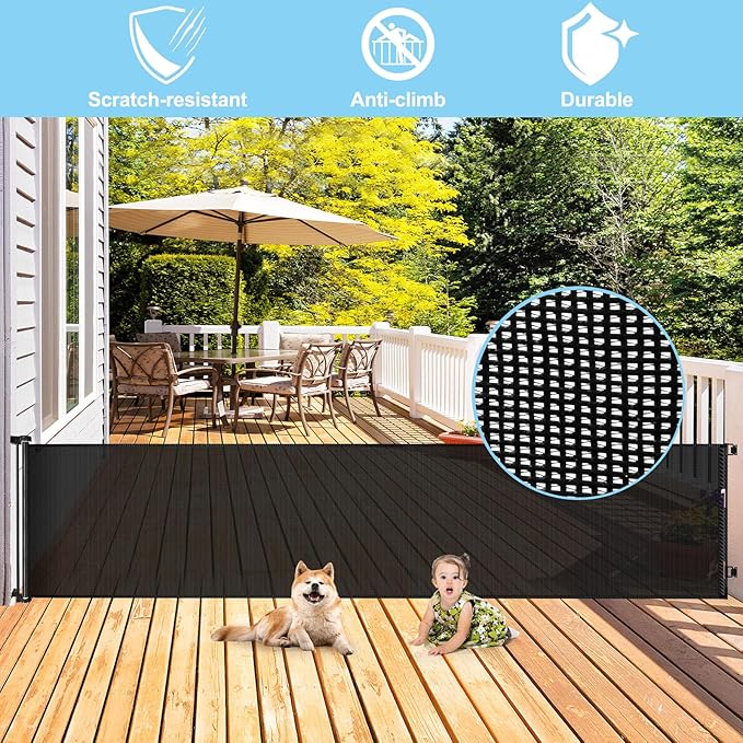 168 Inch Retractable Dog Gates for The House Extra Wide Baby Gates Extra Wide Dog Gate for The House Extra Long Baby Gates Indoor Extra Long Pet Gate Extra Wide Outdoor Gate Extra Wide Indoor Gate