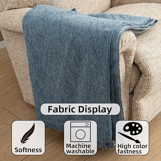 Recliner Chair Covers Lazy Boy Recliner Covers Armchair Cover Blanket Sofa Thick Soft Fabric Living Room Bedroom Throw Washable Sofa Slipcovers for Pets Kids (Grayish Blue)