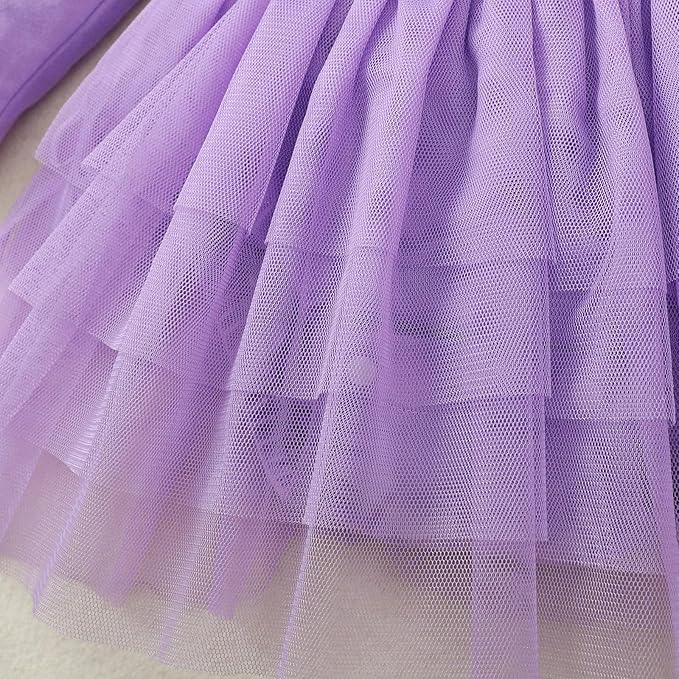 Baby Girl Ruffle Sleeve Romper Dress Outfit Newborn Princess Tulle Dresses Infant Jumpsuit Tutu Skirt Set Clothes