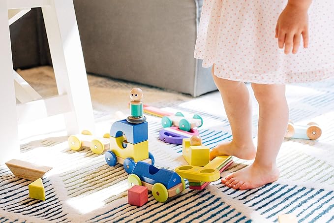 3 Piece Tegu Magnetic Racer Building Block Set, Purple
