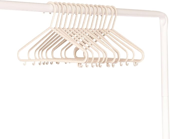 3 Sprouts Wheat Straw Plastic Hangers - 30-Pack Eco-Conscious Toddler Hangers for Child & Baby Clothes, Coats - Kid Closet Hangers Ideal for Small Girls, Boys, Children & Kids - Speckled Cream