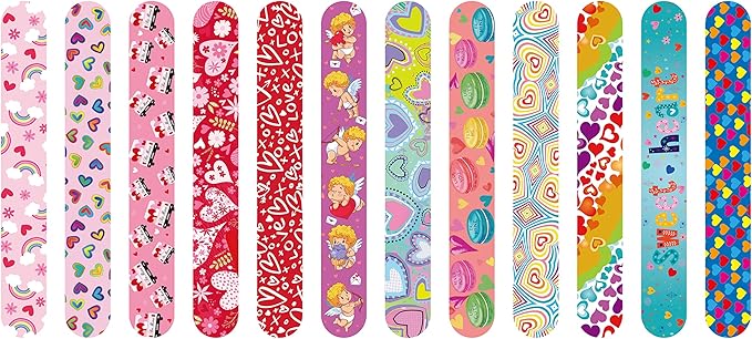48 Pcs Valentine Slap Bracelets for Kids Valentines Day Slap Bracelets Bulk for Boys and Girls Colorful Hearts and Animal Bracelets for Party Favors Supplies Classroom Prizes Exchanging Gifts