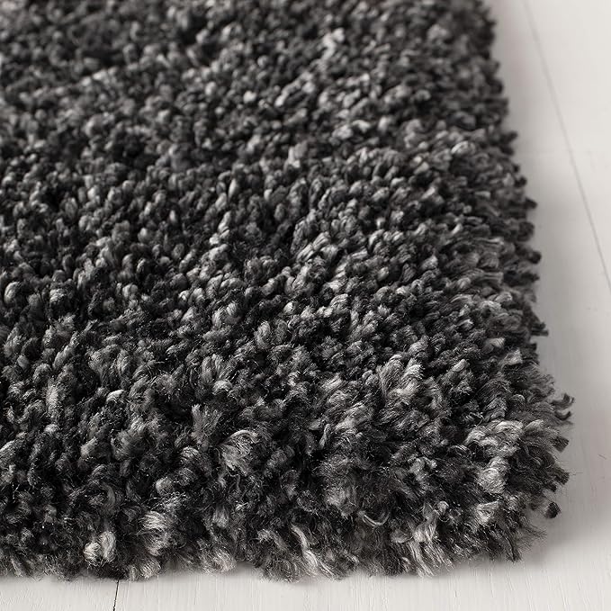 SAFAVIEH Royal Shag Collection Runner Rug - 2'2" x 8', Charcoal, Non-Shedding & Easy Care, 2-inch Thick Ideal for High Traffic Areas in Living Room, Bedroom (RYG117H)