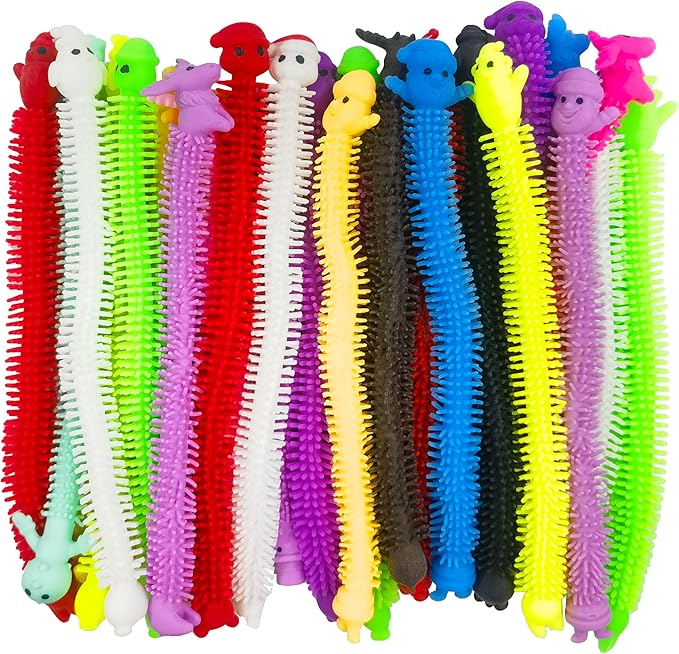 24 Pack Christmas Stretchy Strings Sensory Fidget Toys Pack with Santa Claus,Snowman,Elk,Great for Kids Students Stress Relief and Anti-Anxiety Toys Assortment Christmas Party Favors (Christmas)