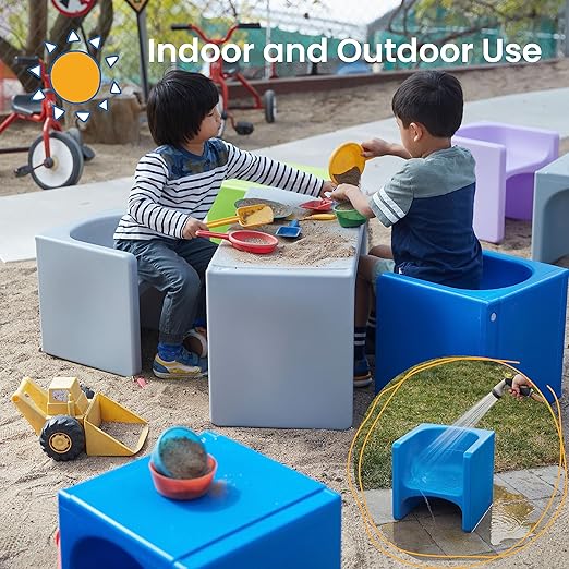 ECR4Kids Tri-Me 3-In-1 Cube Chair, Kids Furniture, Blue