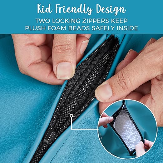 Factory Direct Partners 10477-TL SoftScape Classic 26" Junior Bean Bag Chair, Furniture for Kids, Libraries or Home - Teal