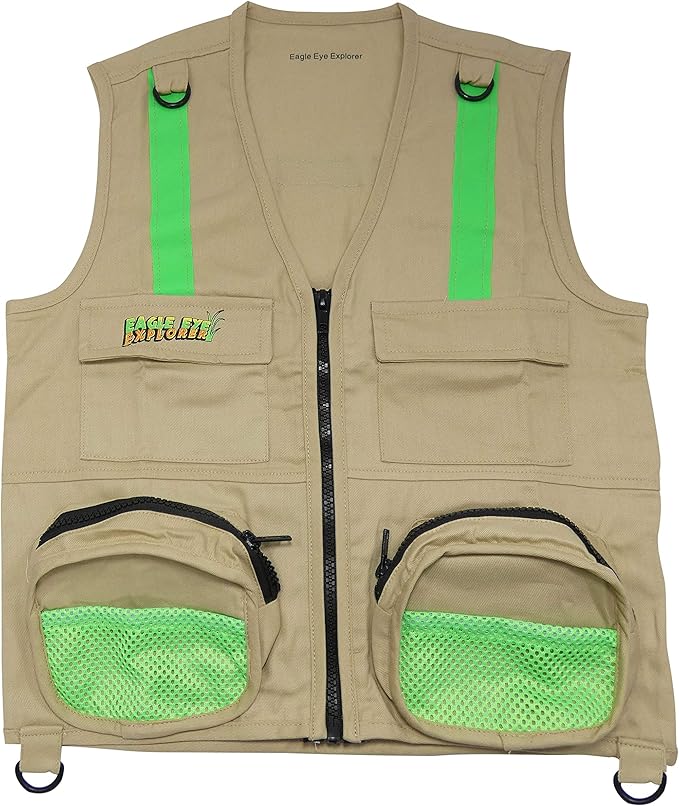 Adult Size L/XL Exploration Safety Vest (Large/X-Large, Tan Vest with Tan Hat)