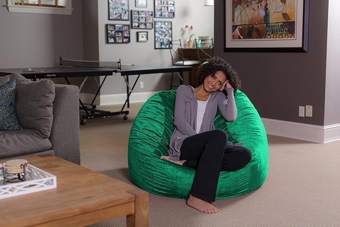 Sofa Sack Bean Bag Chair - Plush, Ultra Soft - Memory Foam Bean Bag Chair with Microsuede Cover - Stuffed Foam Filled Furniture and Accessories for Dorm Room 4 Feet - Aqua Marine
