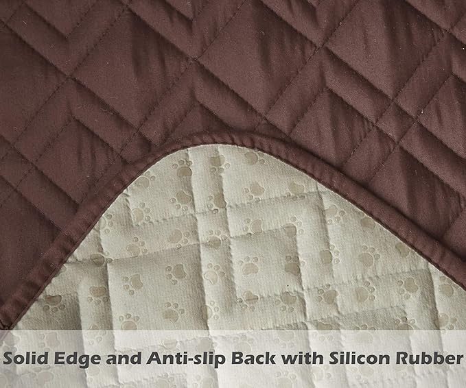 Ameritex Couch Sofa Slipcover 100% Waterproof Nonslip Quilted Furniture Protector Slipcover for Dogs, Children, Pets Sofa Slipcover Machine Washable (Chocolate, 78")