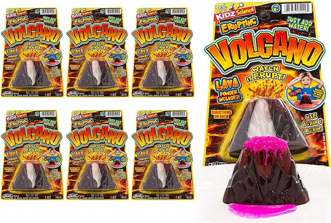 2Chill Small Erupting Volcano Science Kit (6 Volcano Toy) Science Experiments for Kids 6-8. Preschool Educational Lab Learning STEM Toys & Homeschool Supplies. 5429-6