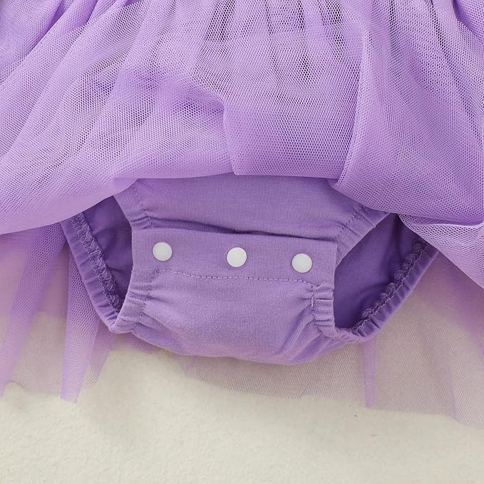 Baby Girl Ruffle Sleeve Romper Dress Outfit Newborn Princess Tulle Dresses Infant Jumpsuit Tutu Skirt Set Clothes