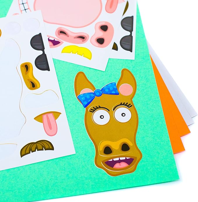 24 Make A Barnyard Farm Animal Stickers - Great Zoo Themed Birthday Party Favors - Fun Craft Project for Children 3+ - Let Your Kids Get Creative & Design Their Favorite Animal Sticker!