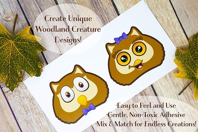 24 Make A Woodland Creatures Sticker Sheets - Fun Addition to Baby Shower Decorations & Birthday Party Supplies, Favors & Decor - Woodland Animals Include Fox, Owl, Chipmunk, Skunk, Deer, Raccoon