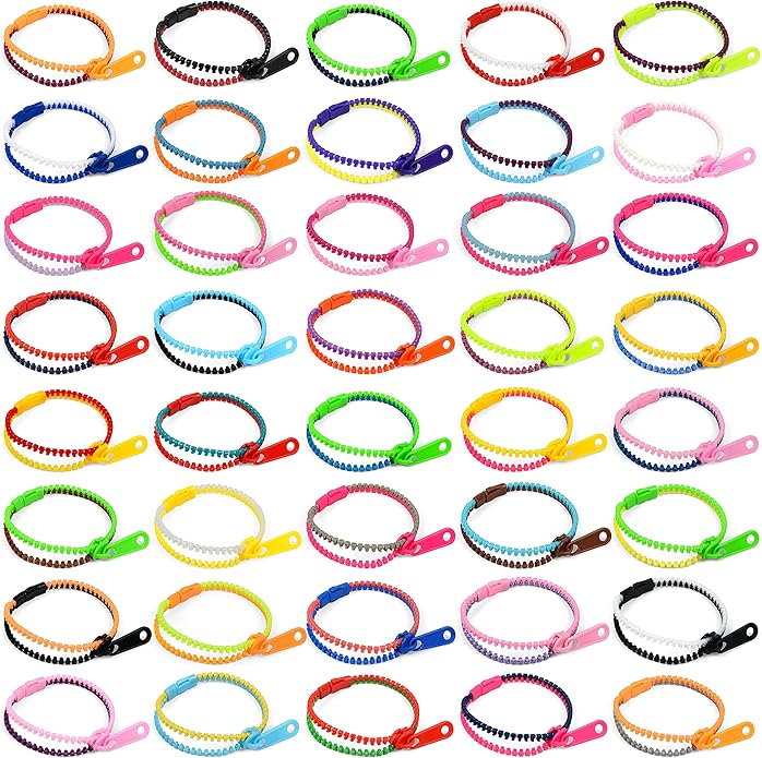 150-Pack Zipper Friendship Bracelets,7.5 Inches Fidget Friendship Bracelets for Goodie Bag Fillers