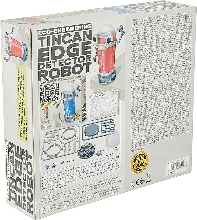 4M Tin Can Edge Detector Robot - DIY Science Construction Stem Toy For Kids & Teens