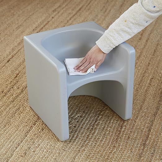 ECR4Kids Tri-Me 3-In-1 Cube Chair, Kids Furniture, Light Grey