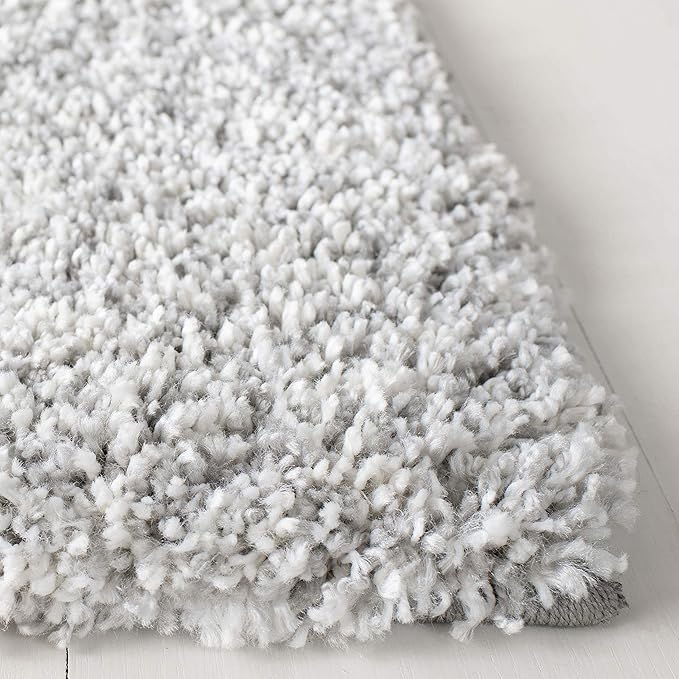 SAFAVIEH Royal Shag Collection Runner Rug - 2'2" x 8', Light Grey, Non-Shedding & Easy Care, 2-inch Thick Ideal for High Traffic Areas in Living Room, Bedroom (RYG117G)