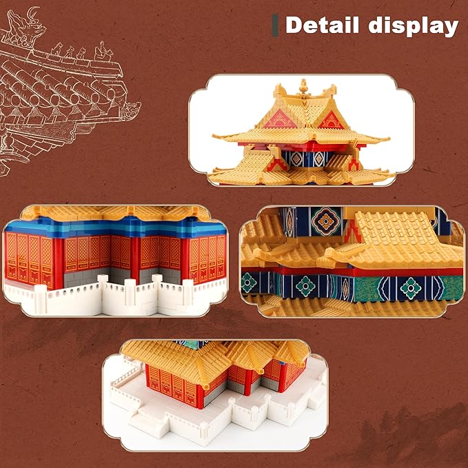 Architecture Building Sets for Adults Micro Mini Blocks, Turret of Palace Building Bricks Set for Kids, Chinese Architecture Kits Creative Present for Ages of 14+(2460PCS)