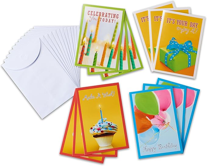 American Greetings Birthday Cards Assortment, Bright and Bold Photography (12-Count)