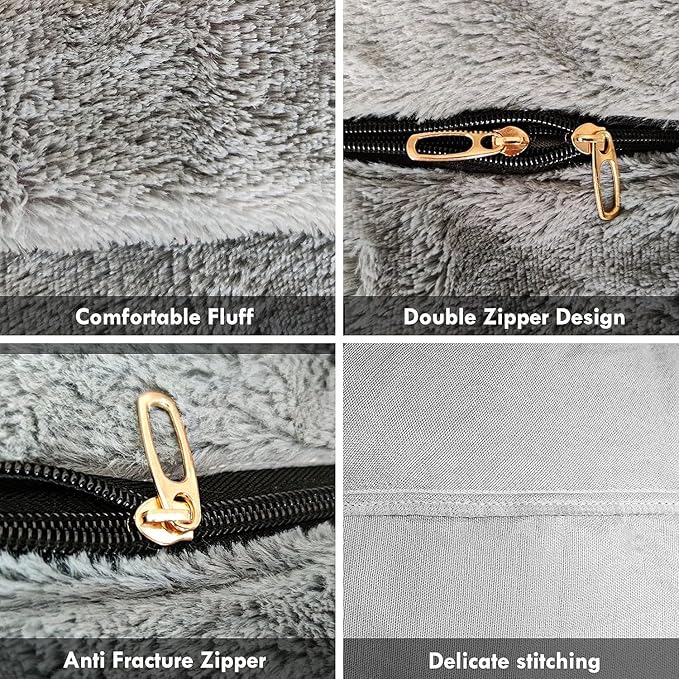 Bean Bag Chair Cover for Kids Adults(Cover Only,No Filler),Big Round Soft Fluffy PV Velvet Washable Lazy Sofa Bed Cover for Adults,Living Room Bedroom Furniture Outside Cover (Orange, 6FT)